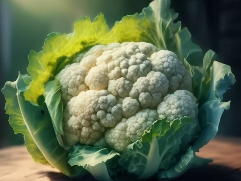 Chou-fleur frais entier avec ses feuilles