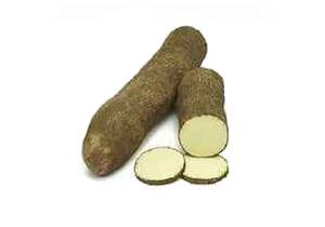 Un tubercule d'igname rustique.